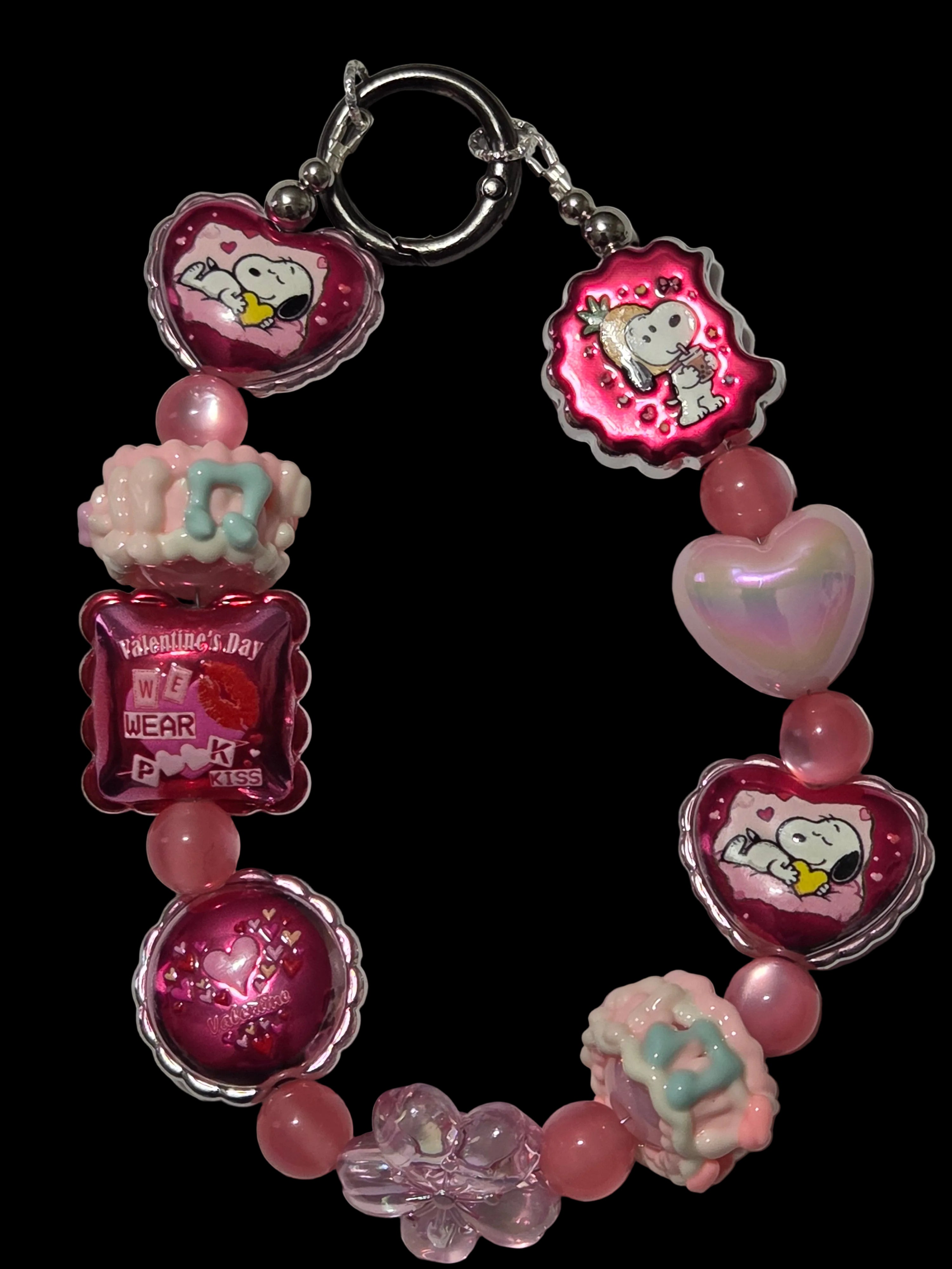 Pink snoopy Keychains