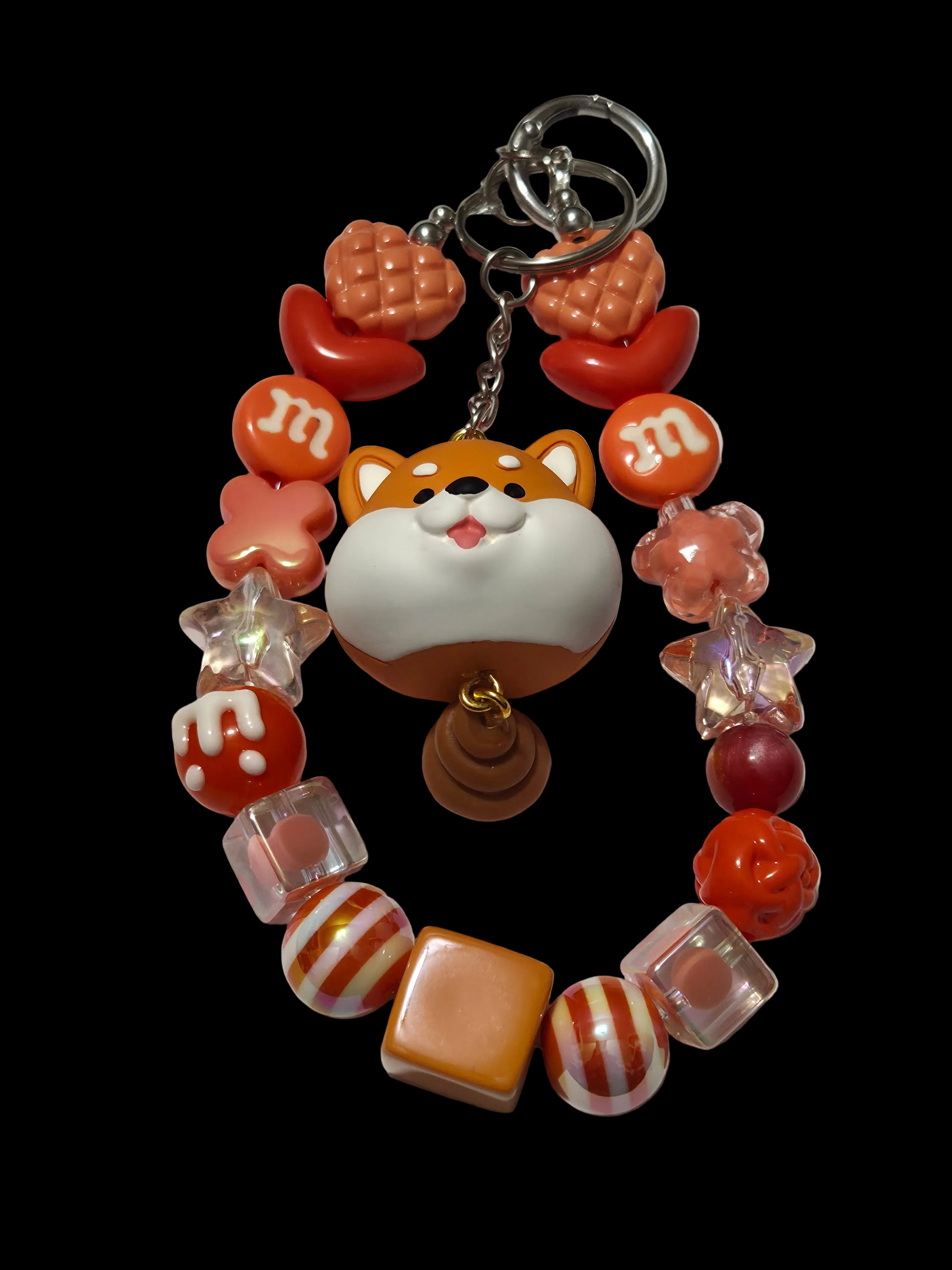 Orange and brown 3d figure Keychains
