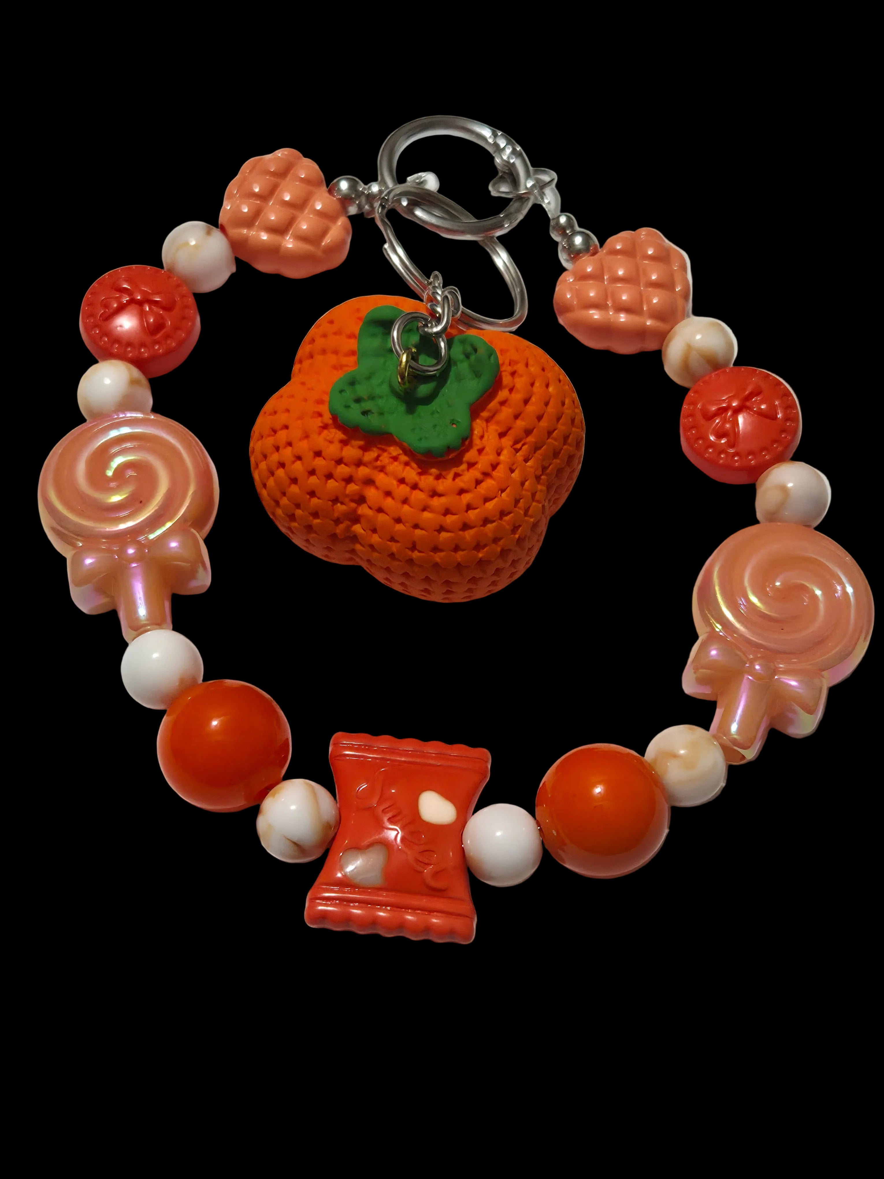 Orange and brown 3d figure Keychains