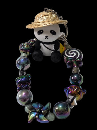 Black white and silver 3d figures Keychains