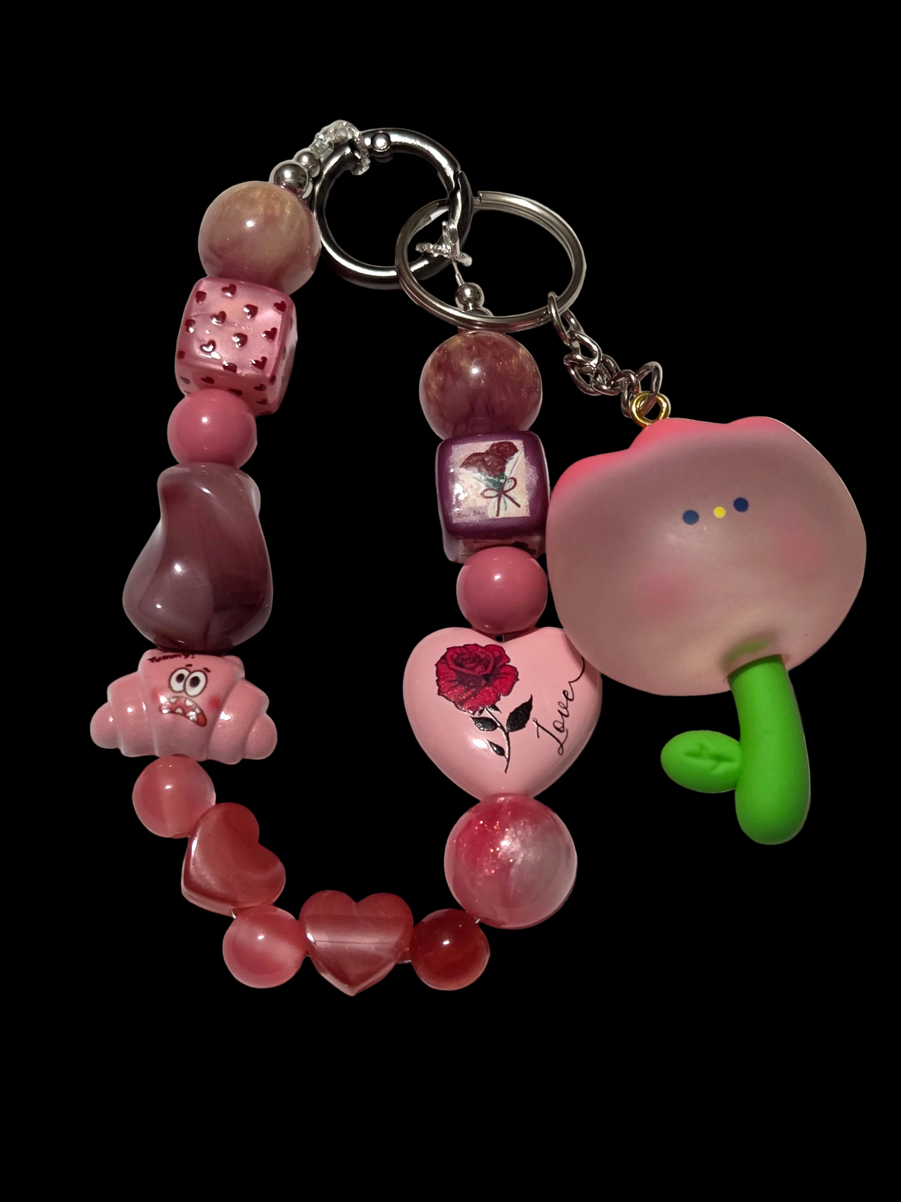 Pink 3d figure Keychains