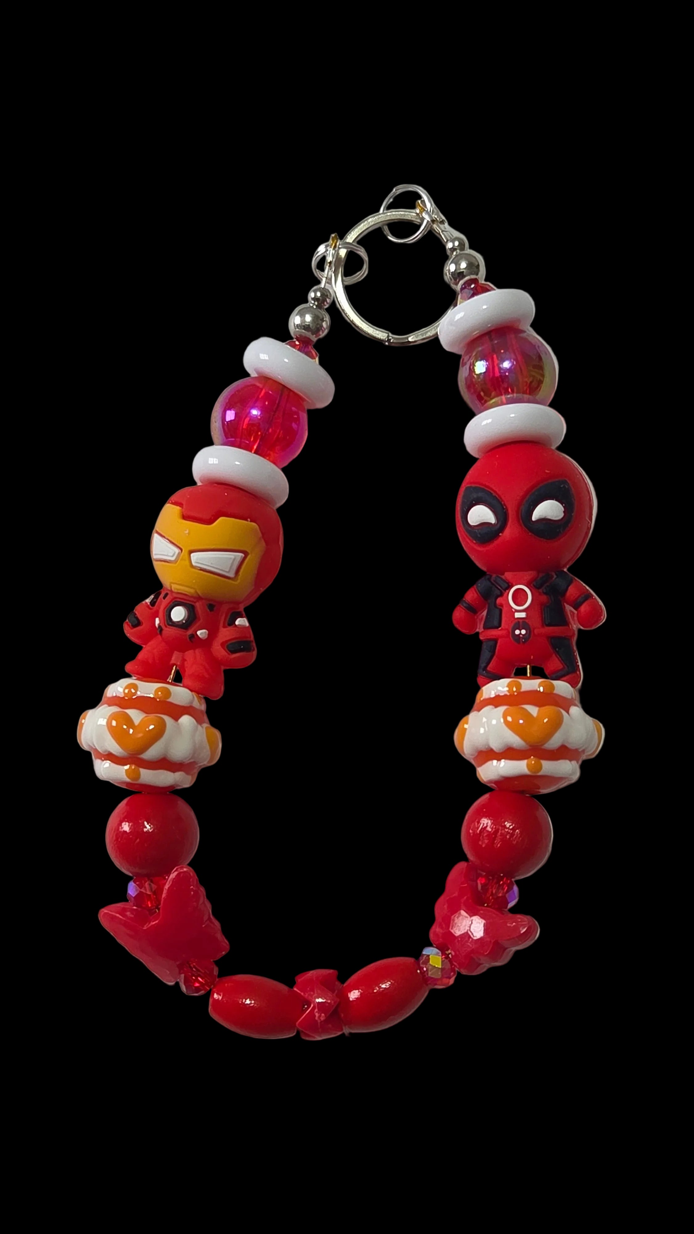 Cartoon Keychains red green purple