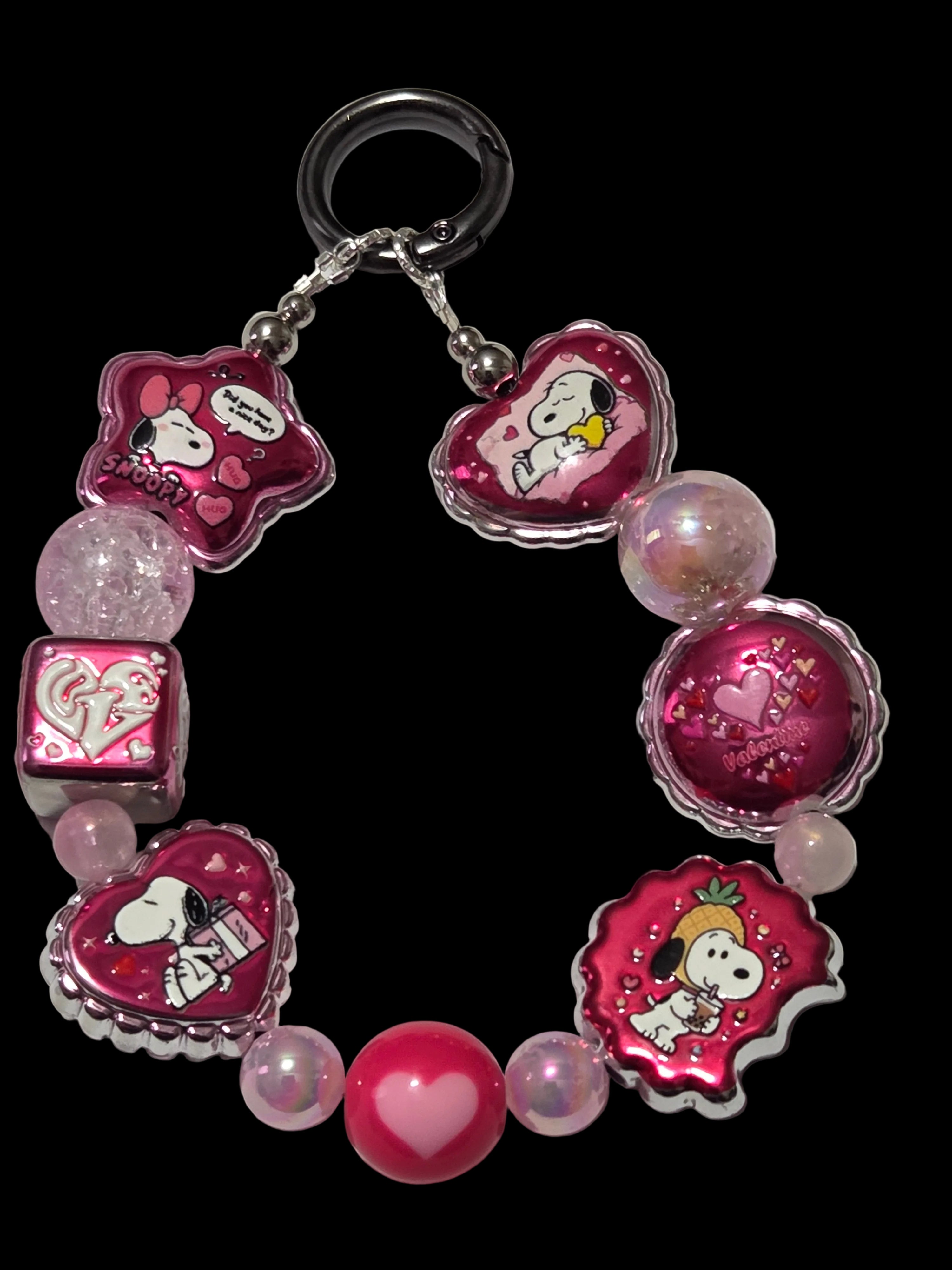 Pink snoopy Keychains