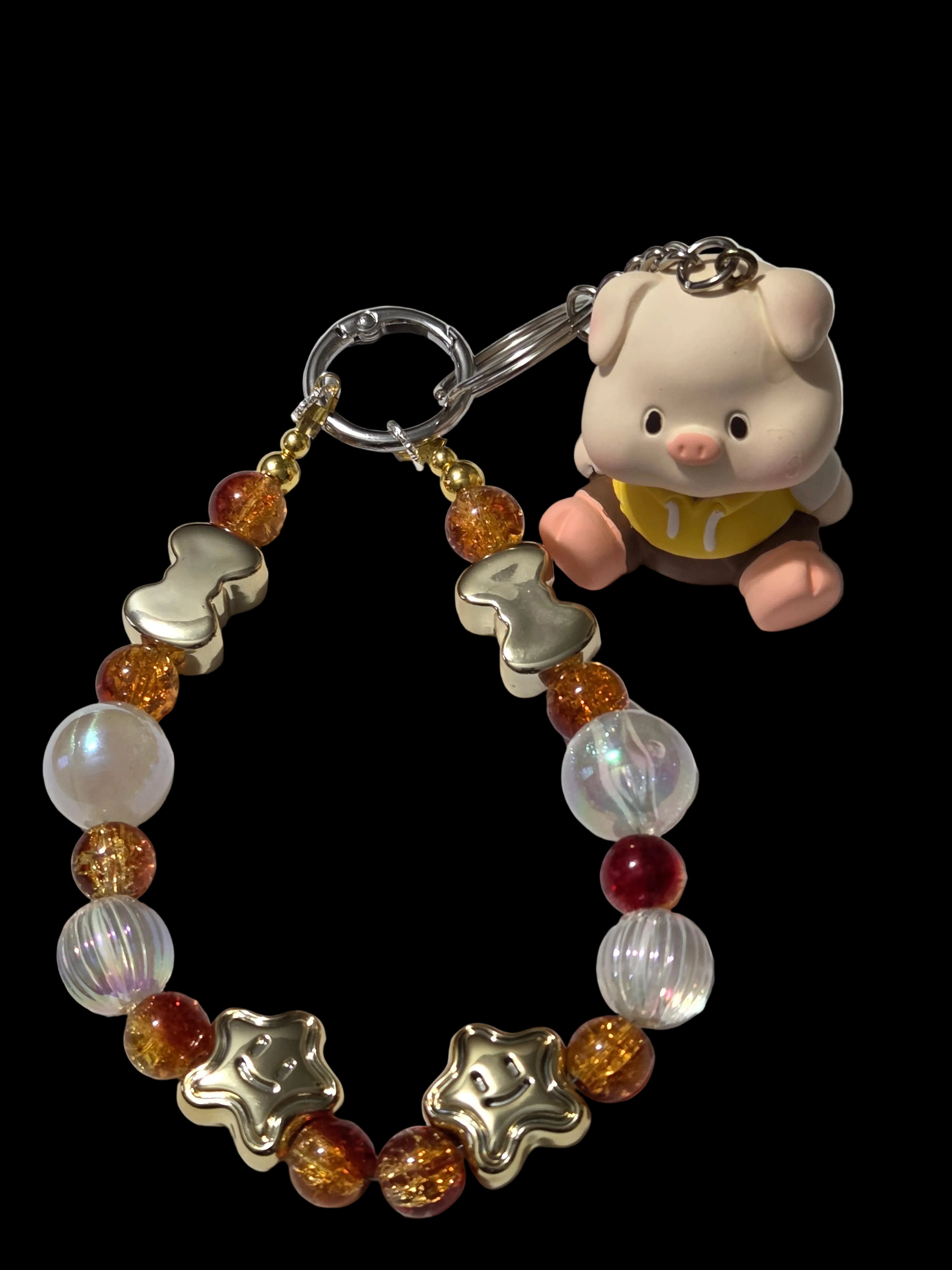 Yellow , gold 3d figure Keychains